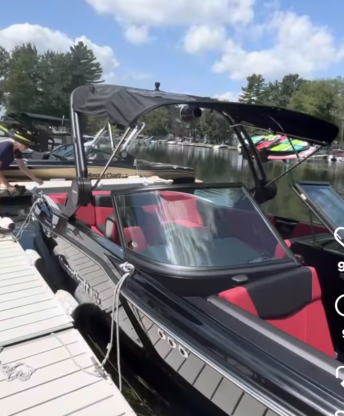 Surf boat rental at Goodhue Boat Company on Jordan Bay, Sebago Lake